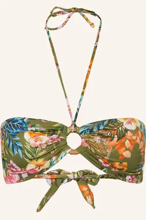 Watercult Bandeau Horní Díl Bikin Sunset Florals olivová modrá