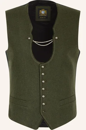 Hammerschmid Krojová Vesta Vizenz Slim Fit olivová