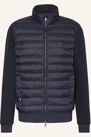 Tommy Hilfiger Prošívaná Bunda Ze Směsi Materiálů tmavě modrá