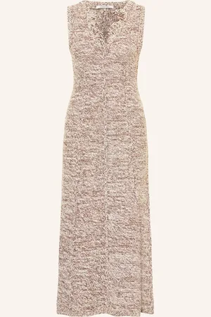 Dorothee Schumacher Pletené Šaty Autumd Sparkle Dress S Třpytivou Přízí krémová hnědá