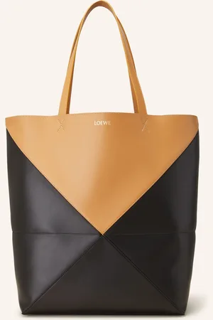 Loewe Shopper Puzzle Fold Tote Large černá koňaková