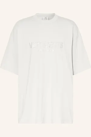 Vetements Oversized Tričko S Ozdobnými Kamínky světle šedá