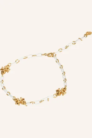 Tory Burch Náramek Roxanne bílá zlatá