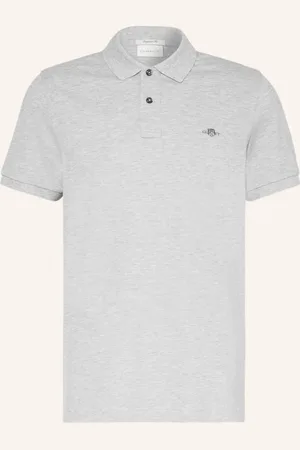 GANT Polokošile Z Piké Regular Fit světle šedá