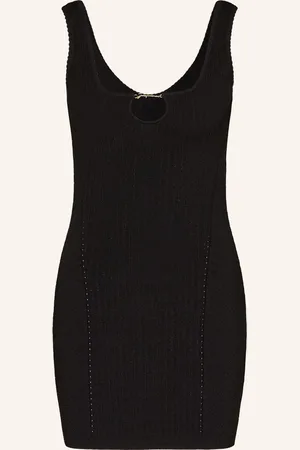 Jacquemus Pletené Šaty La Mini Robe Sierra S Průstřihem černá