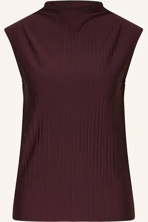 Gina Tricot Plisovaný Top tmavě červená