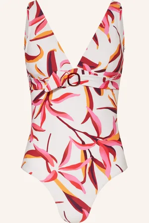 Cyell Plavky Japanese Floral bílá tmavě červená oranžová