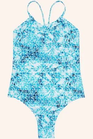 Vilebrequin Plavky Flowers Tie & Die Gazette tyrkysová modrá