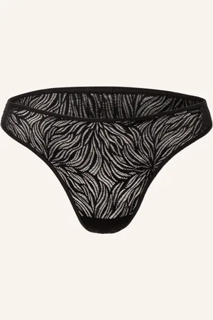 Calvin Klein Kalhotky String Sheer Marquisett černá
