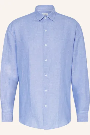 PAUL Košile Slim Fit Se Lnem tmavě modrá