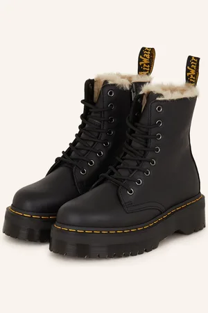 Dr. Martens Šněrovací Boty Jadon S Umělou Kožešinou černá