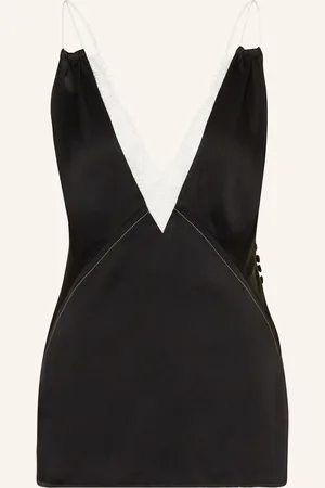 Victoria Beckham Top Cami S Krajkovým Lemem černá