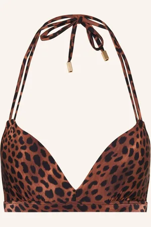 Beachlife Horní Díl Bikin S Kosticemi Leopard Lover hnědá černá