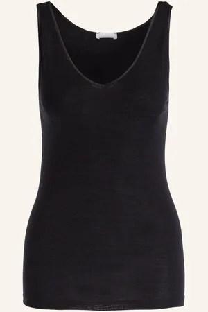 Hanro Top Woolen Silk Z Merino Vlny S Hedvábím černá