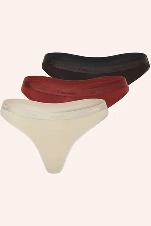 Calvin Klein Kalhotky String Modern Logo, 3 Kusy V Balení černá červená béžová