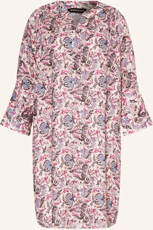 REPEAT cashmere Lněné Šaty S 3 4 Rukávem krémová růžová tmavě modrá
