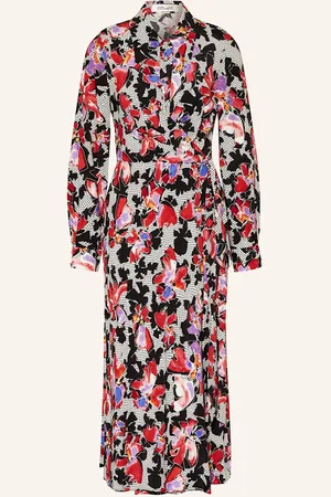 Diane von Furstenberg Košilové Šaty Tori červená černá fialová