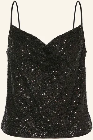 Diane von Furstenberg Top Berlin Sequin S Flitry černá