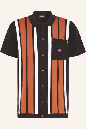 Dickies Úpletová Polokošile Fieldale Classic Fit černá hnědá bílá