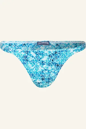 Vilebrequin Bralette Horní Díl Bikin Flowers Tie & Die Fraz tyrkysová bílá modrá