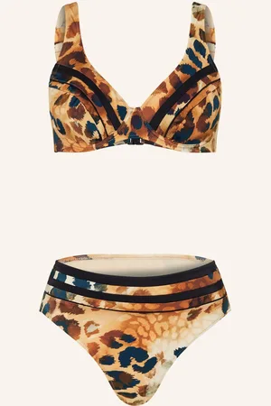 Charmline Bikiny S Kosticemi Desert Sunset tmavě žlutá oranžová petrolejová