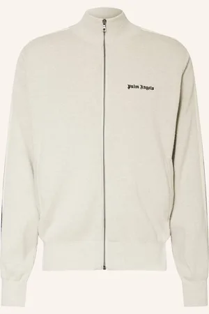 Palm Angels Pletený Kabátek S Galonovými Pruhy krémová režná černá