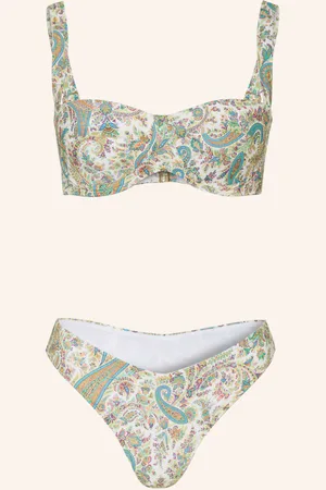 Etro Bikiny S Kosticemi bílá světle zelená tyrkysová