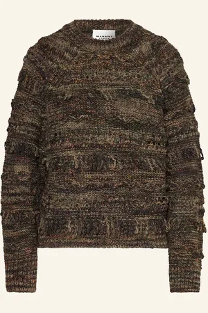 Marant Etoile Svetr Rivka hnědá zelená krémová