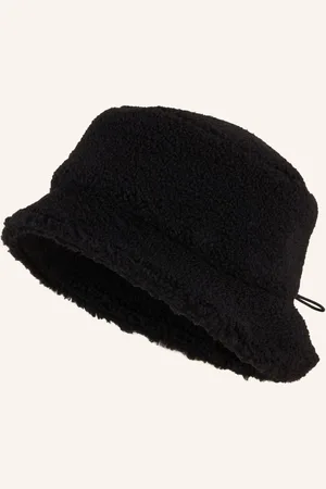 Loevenich Klobouk Bucket Hat Z Plyše černá