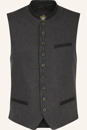 Hammerschmid Krojová Vesta Rudi Slim Fit šedá světle šedá