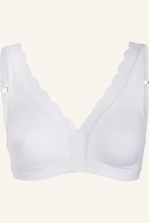 Hanro Trojúhelníková Podprsenka Cotton Lace bílá