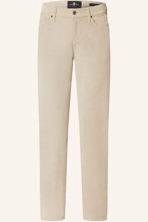 7 for all Mankind Manšestrové Kalhoty Slimmy Slim Straight Fit režná