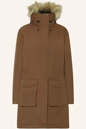 Fjällräven Parka Nuuk Lite S Odnímatelnou Umělou Kožešinou tmavě hnědá