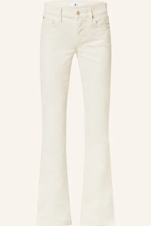 7 for all Mankind Bootcut Kalhoty Z Manšestru režná