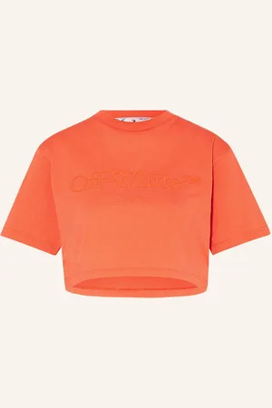 OFF-WHITE Cropped Tričko oranžová