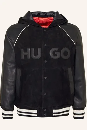 HUGO BOSS Bunda Loder Z Kůže černá