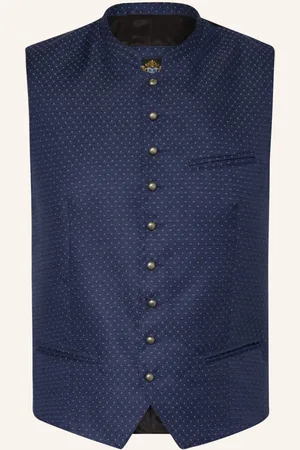 Hammerschmid Krojová Vesta Frank Slim Fit modrá tmavě modrá černá