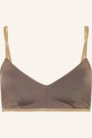 MYMARINI Bralette Horní Díl Bikin Classic Shine V Oboustranném Provedení S Uv Ochranou 50+ světle hnědá
