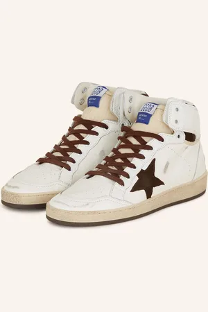 Golden Goose Vysoké Sneakersy Sky Star bílá tmavě hnědá