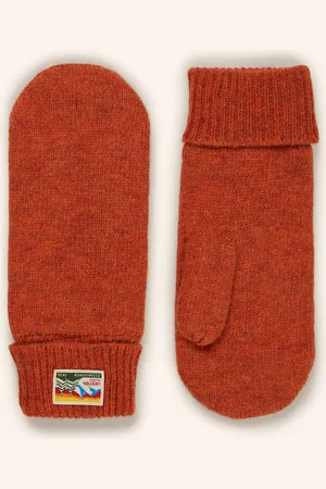 Hestra Palčáky Raggwool Mitt tmavě oranžová