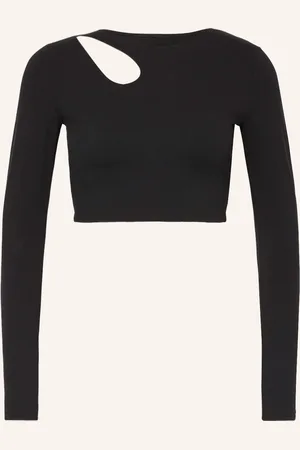 Wolford Cropped Tričko S Dlouhým Rukávem S Průstřihem černá