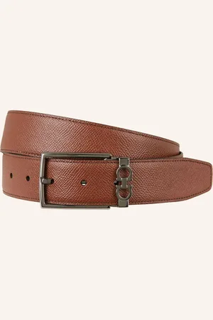 Salvatore Ferragamo Kožený Opasek Gancini, Oboustranný černá hnědá