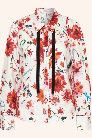 Dorothee Schumacher Košilová Halenka Floral Ease I Blouse Ze Lnu krémová červená modrá