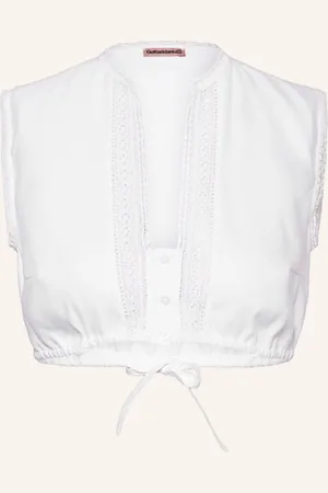 Gottseidank Dirndl Halenka Romy Se Lnem bílá
