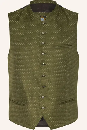 Hammerschmid Krojová Vesta Frank Slim Fit olivová černá