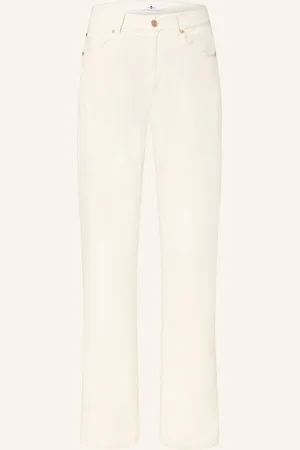7 for all Mankind Manšestrové Kalhoty Tess krémová