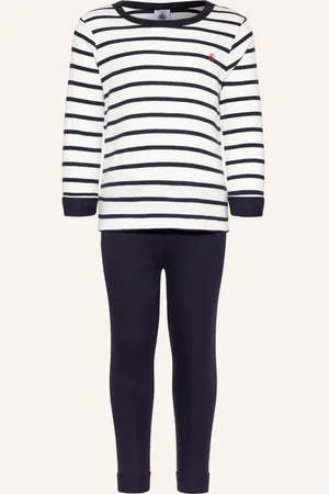 Petit Bateau Pyžamo tmavě modrá bílá