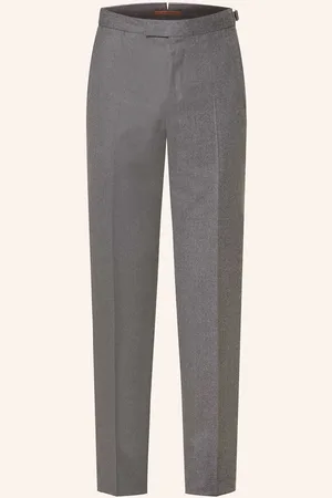 Ermenegildo Zegna Flanelové Kalhoty Extra Slim Fit šedá