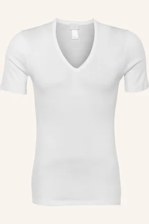 Hanro Tričko S Výstřihem Do V Cotton Pure bílá