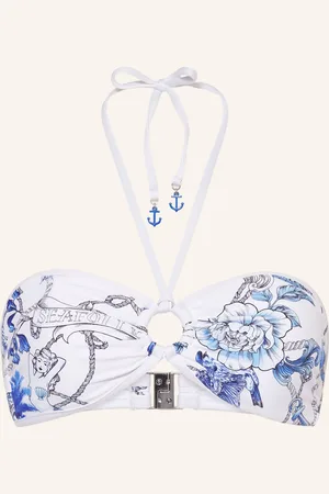 Seafolly Bandeau Horní Díl Bikin Ahoy bílá tmavě modrá